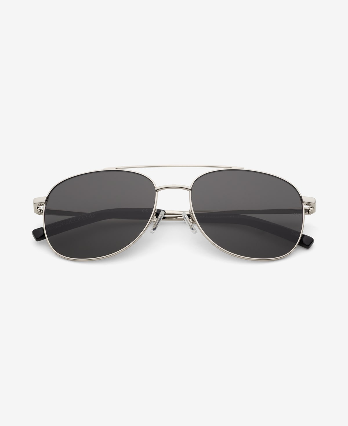messyweekend-sain-aviator-sonnenbrille-shiny-silver-deep-grey image 1