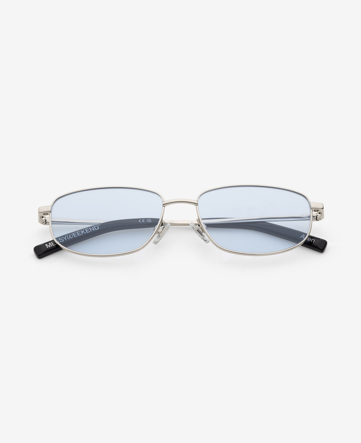 messyweekend-aven-brille-shiny-silver-soft-blue-rechteck-metall image 1