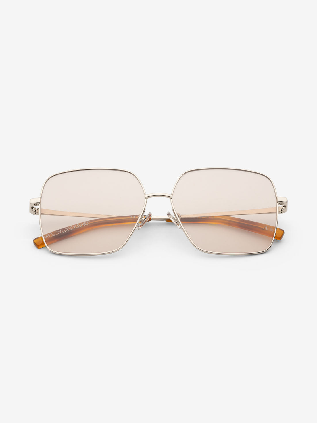 messyweekend-arel-sonnenbrille-shiny-silver-soft-brown image 1