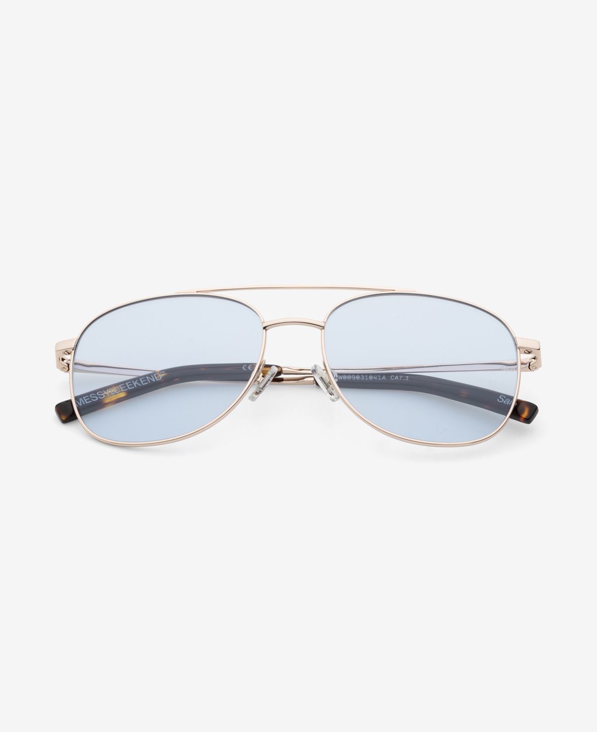 messyweekend-sain-sonnenbrille-shiny-gold-soft-blue image 1