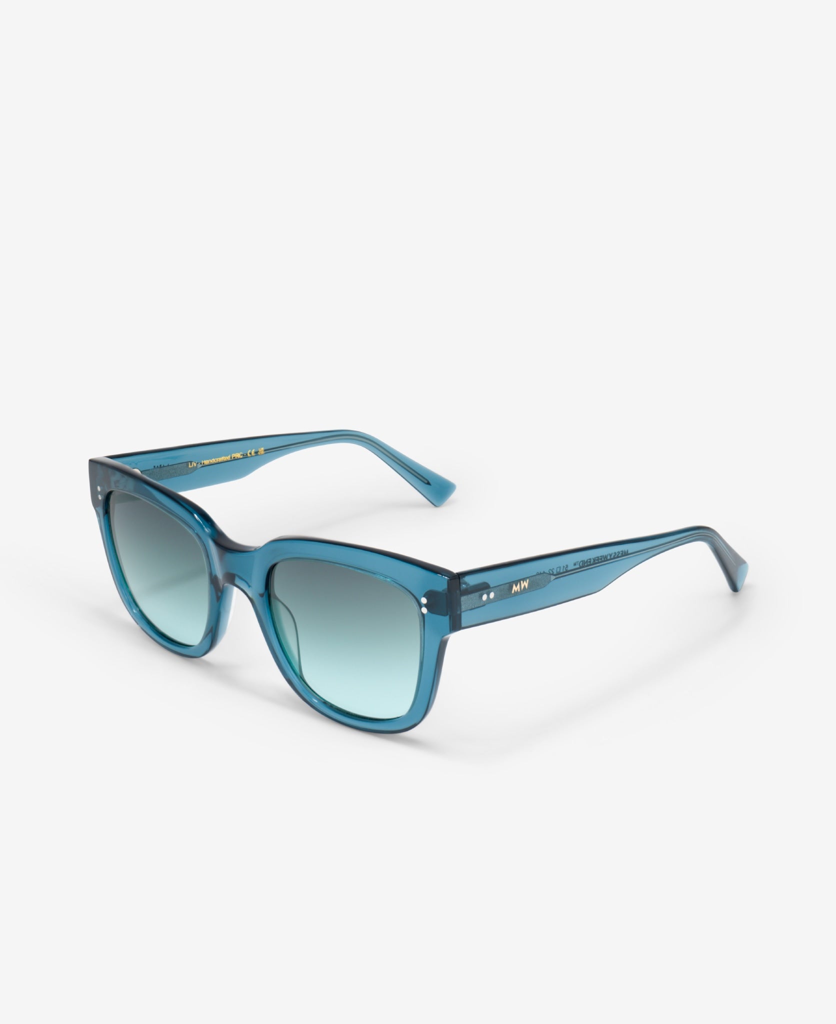 messyweekend-liv-sonnenbrille-turquoise-green-eckiges-acetat-gestell image 2