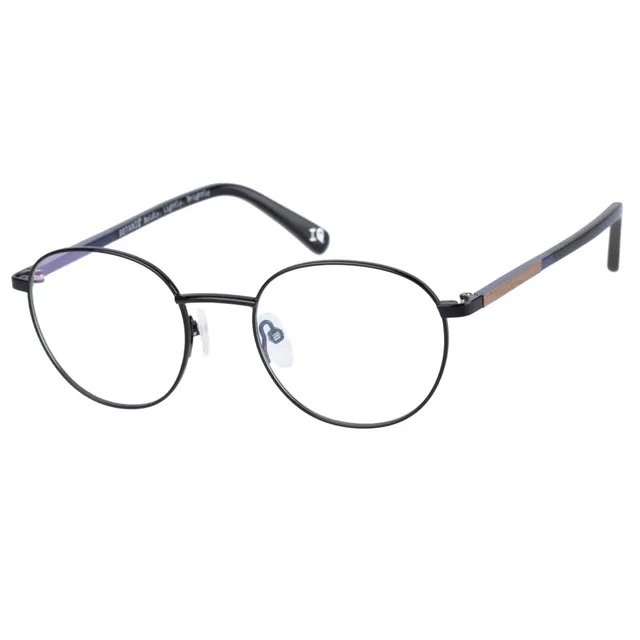 botaniq-brille-mit-sehst-rke-f-r-herren-rund-edelstahl-schwarz-holz-blau-inkl-et image 1