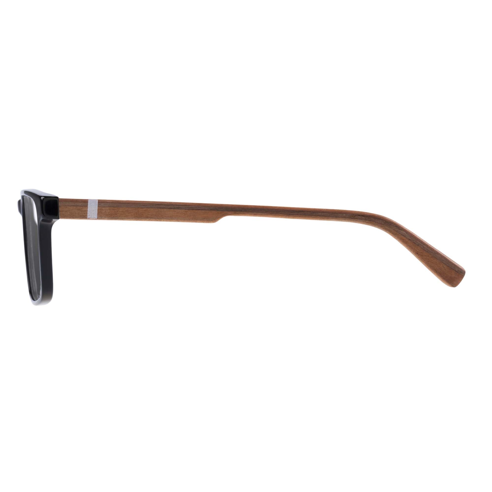 botaniq-brille-mit-sehst-rke-f-r-herren-rechteckig-acetat-hochglanzschwarz-holz image 3