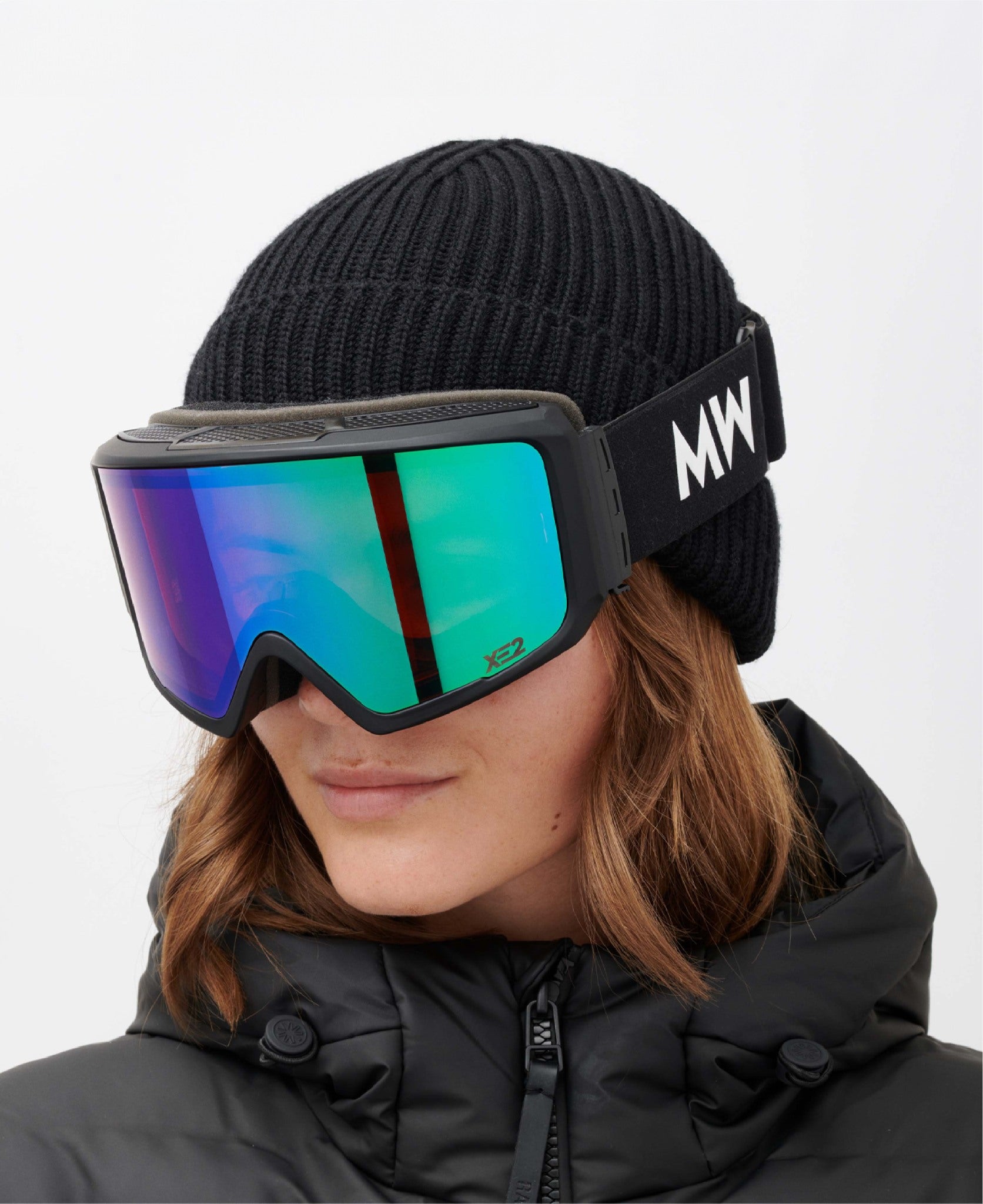 messyweekend-flip-xe2-skibrille-black-green-mirrored image 2