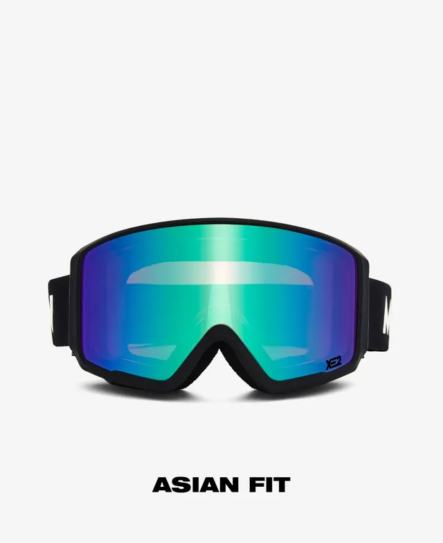 messyweekend-flip-xe2-skibrille-asian-fit-black-green-mirrored image 1