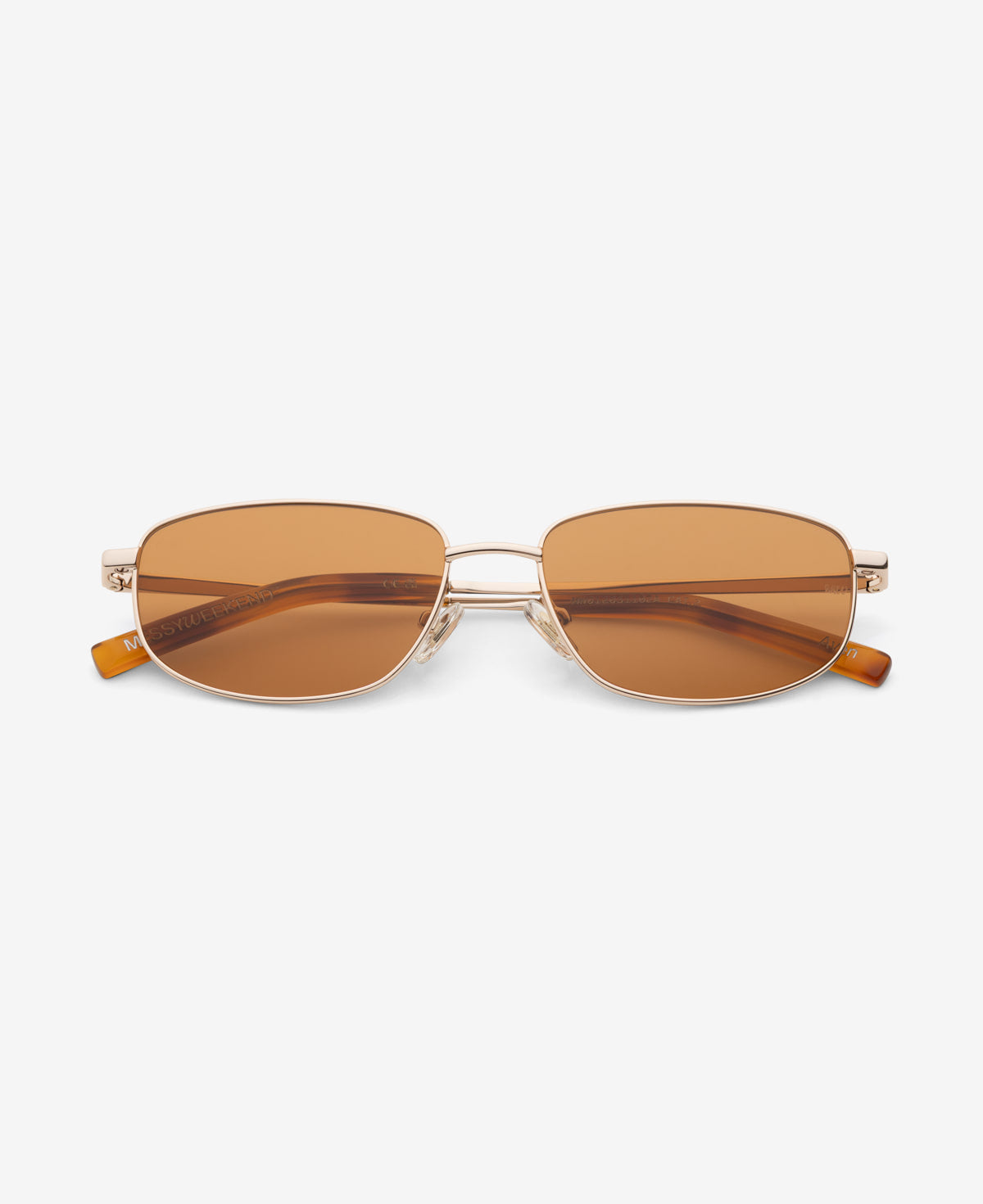 messyweekend-aven-sonnenbrille-shiny-gold-rich-orange-slim-metall-rechteck image 1