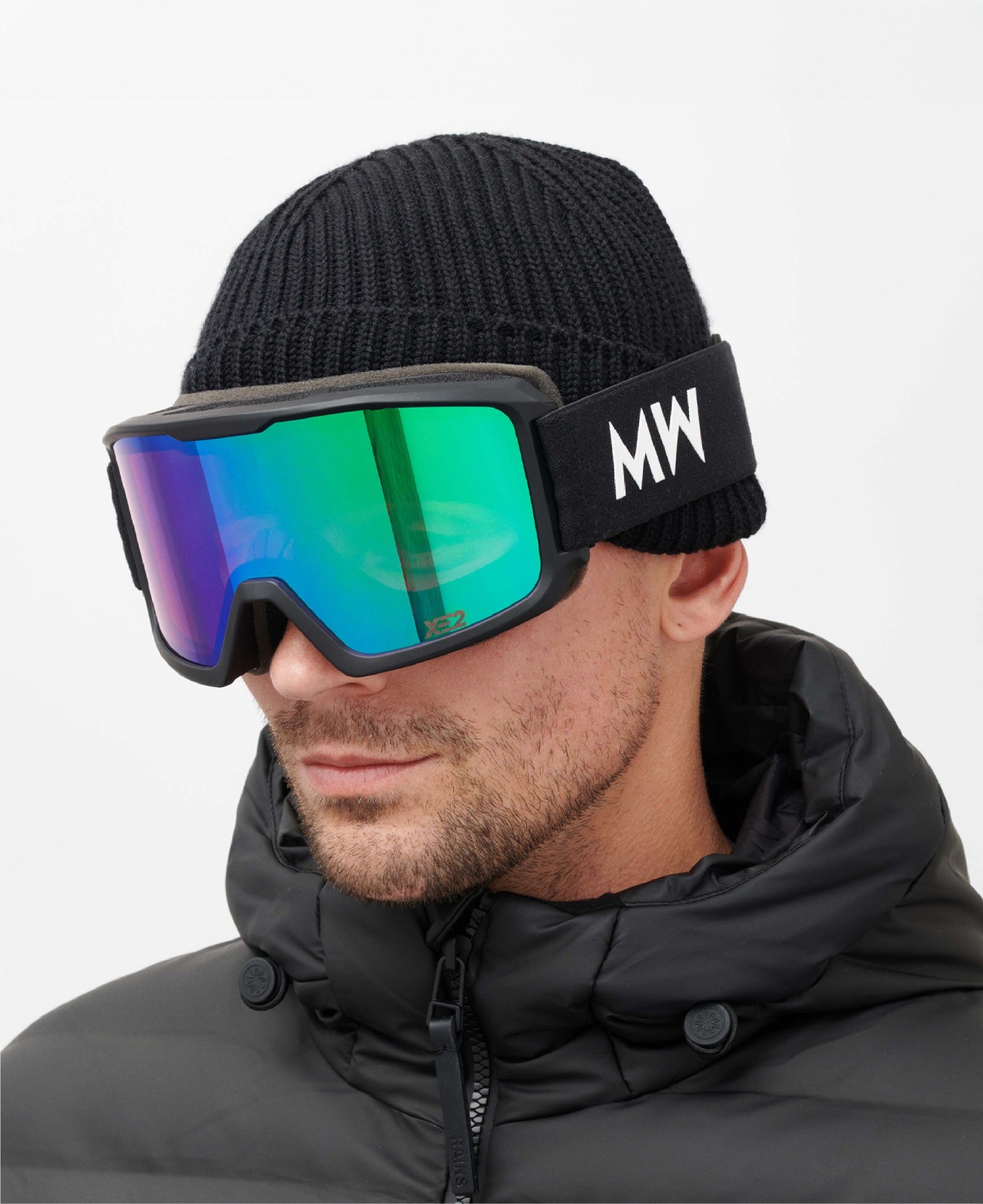 messyweekend-ferdi-xe2-skibrille-black-green-mirrored image 4