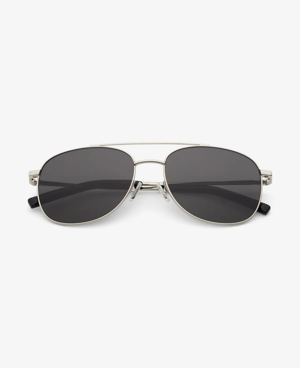 messyweekend-sain-aviator-sonnenbrille-shiny-silver-deep-grey image 1
