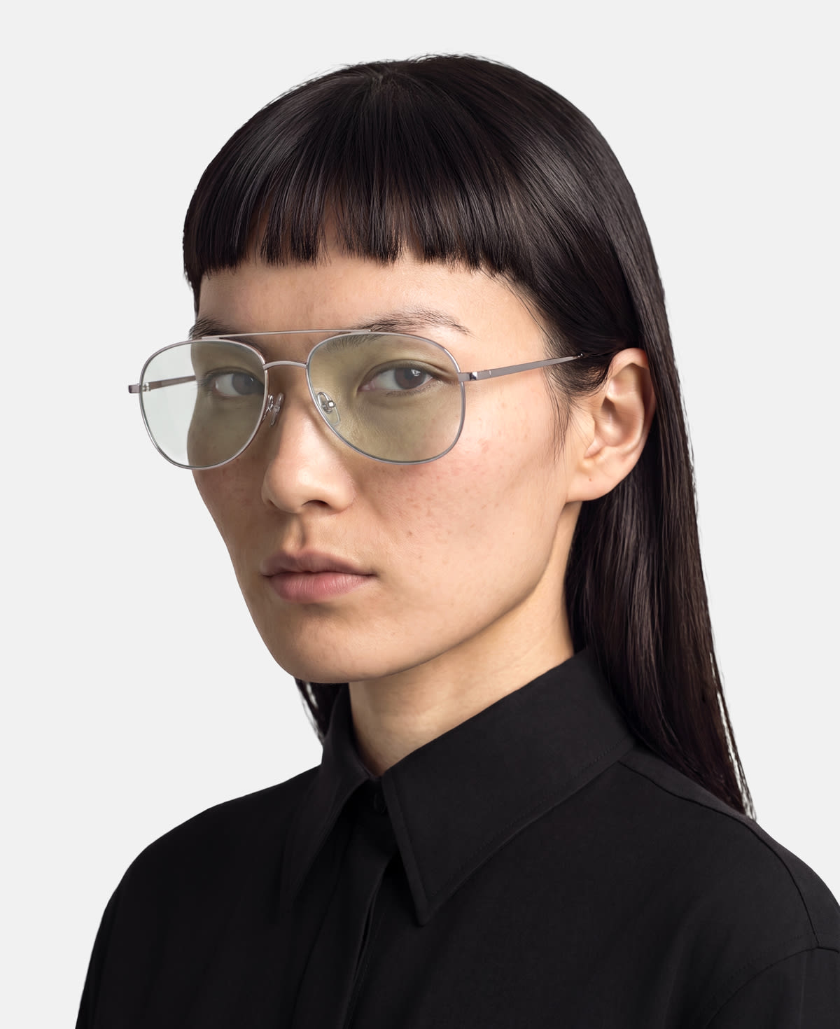 messyweekend-sain-sonnenbrille-shiny-silver-clear image 3