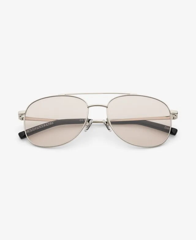 messyweekend-sain-aviator-sonnenbrille-shiny-silver-soft-brown image 1