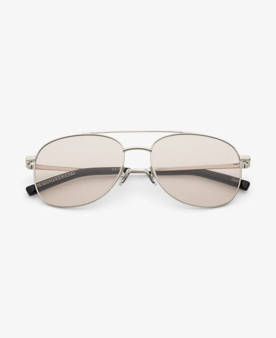 messyweekend-sain-aviator-sonnenbrille-shiny-silver-soft-brown image 1