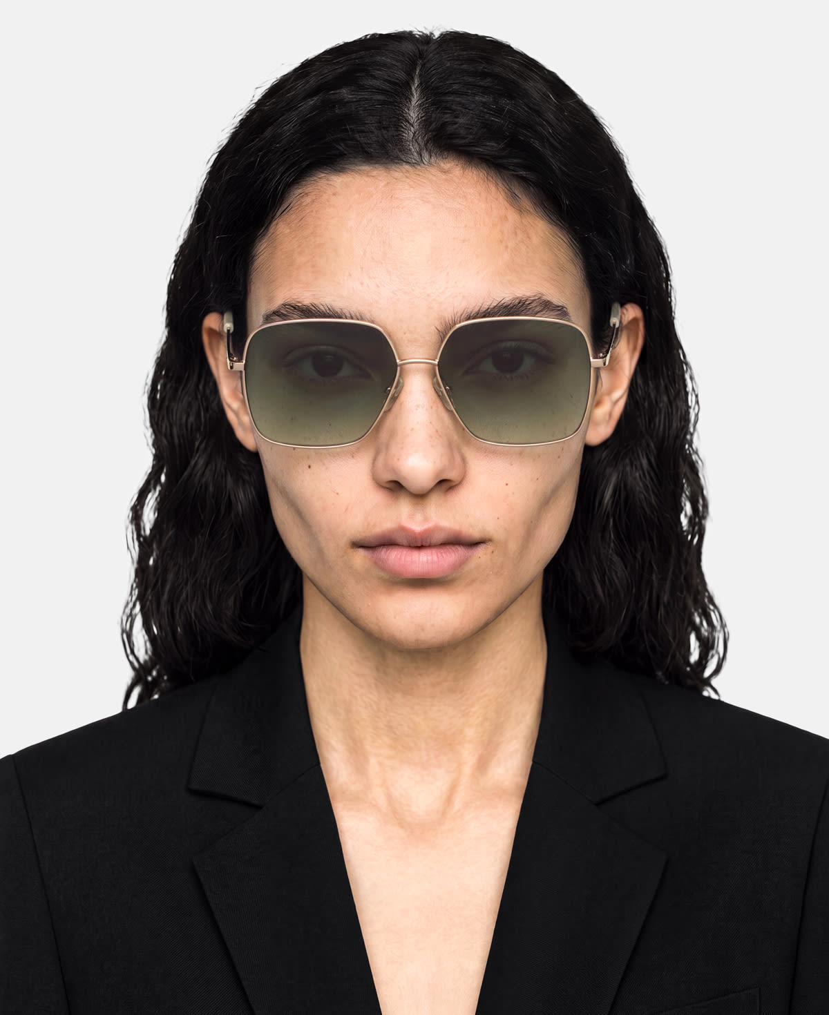 messyweekend-arel-sonnenbrille-shiny-gold-deep-green-gradient image 2