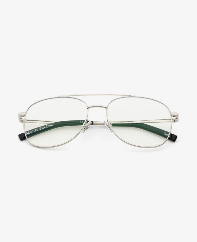messyweekend-sain-sonnenbrille-shiny-silver-clear image 1