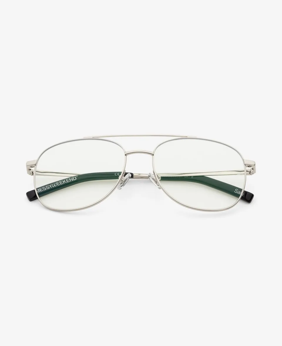 messyweekend-sain-sonnenbrille-shiny-silver-clear image 1