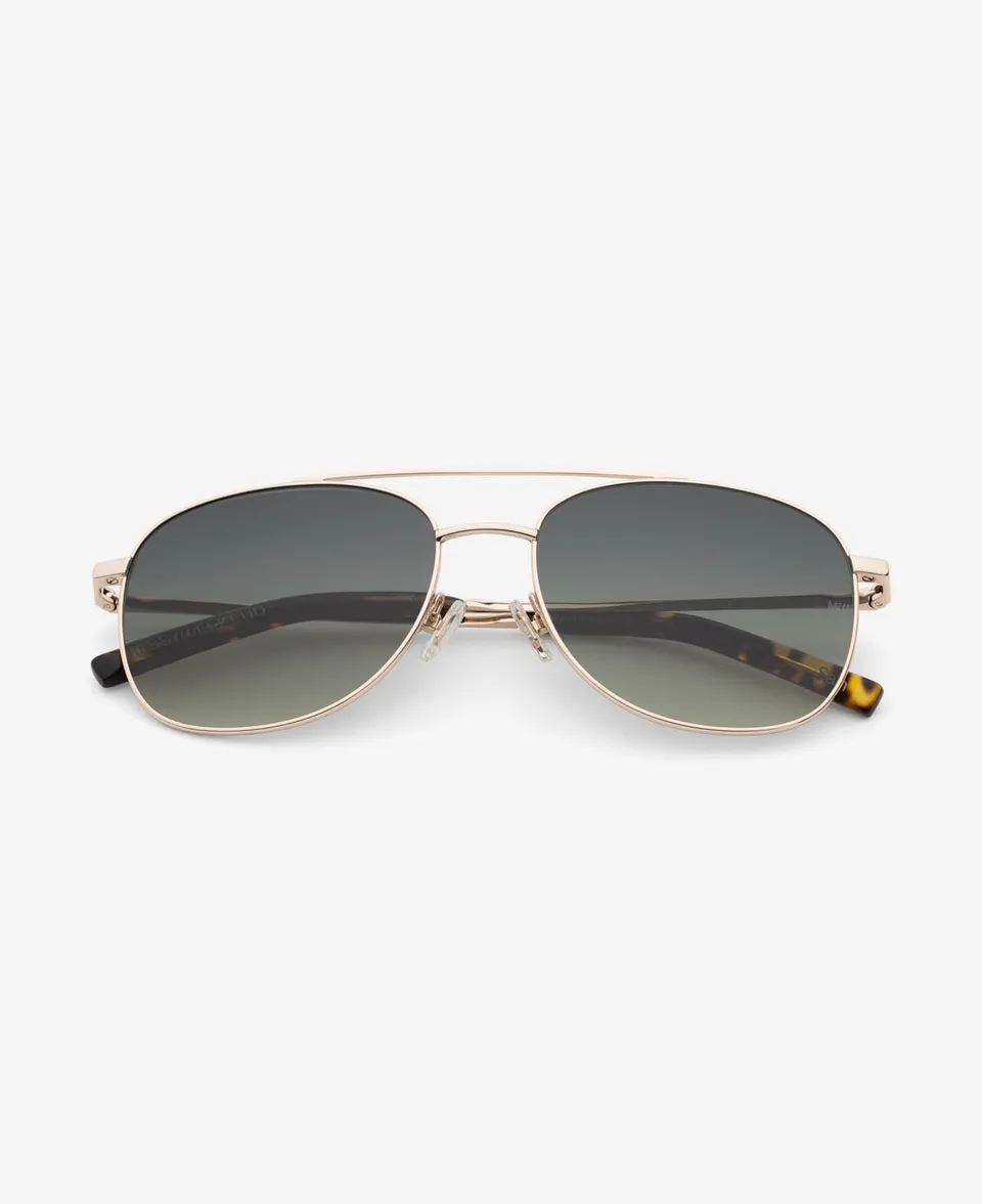 messyweekend-sain-sonnenbrille-shiny-gold-deep-green-gradient image 1