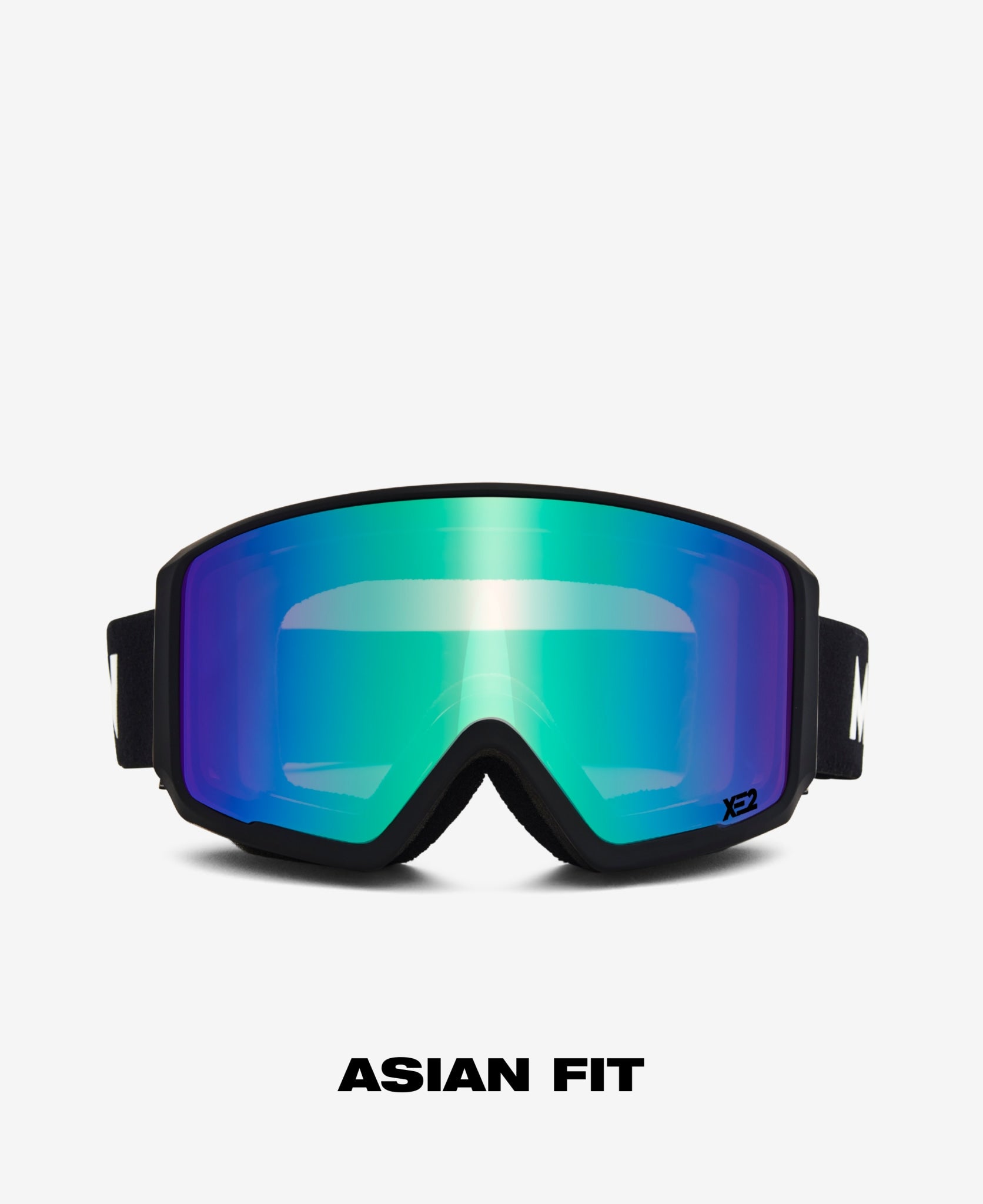 messyweekend-flip-xe2-skibrille-asian-fit-black-green-mirrored image 1