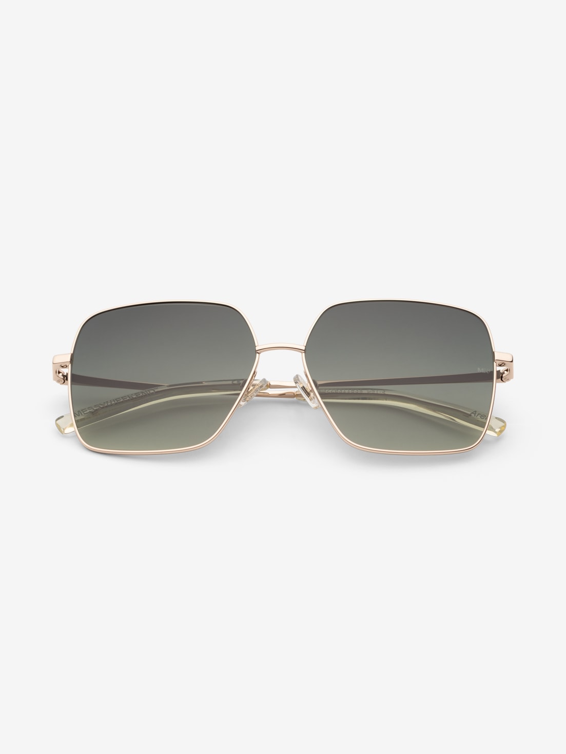 messyweekend-arel-sonnenbrille-shiny-gold-deep-green-gradient image 1