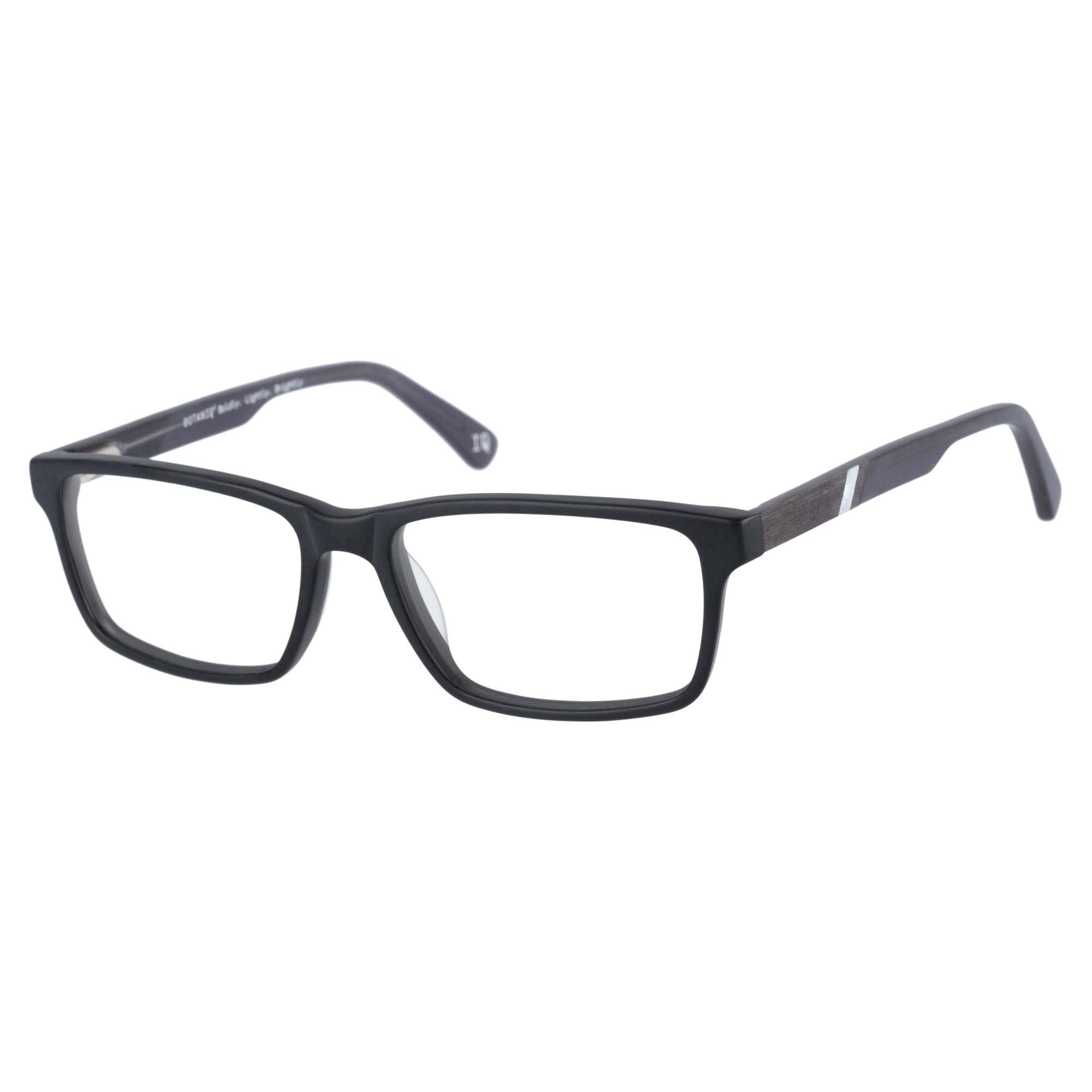 botaniq-brille-mit-sehst-rke-f-r-herren-rechteckig-acetat-matte-schwarz-holz-gre image 1
