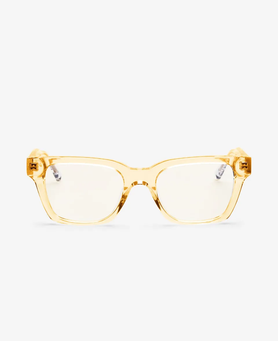 messyweekend-dean-blaulichtbrille-champagne-clear-rechteckig-chunky image 1