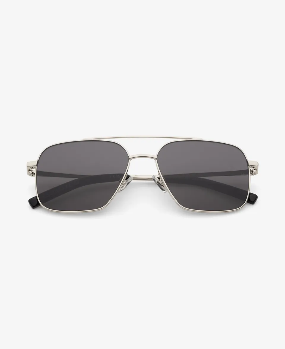 messyweekend-veo-flieger-sonnenbrille-shiny-silver-deep-grey image 1