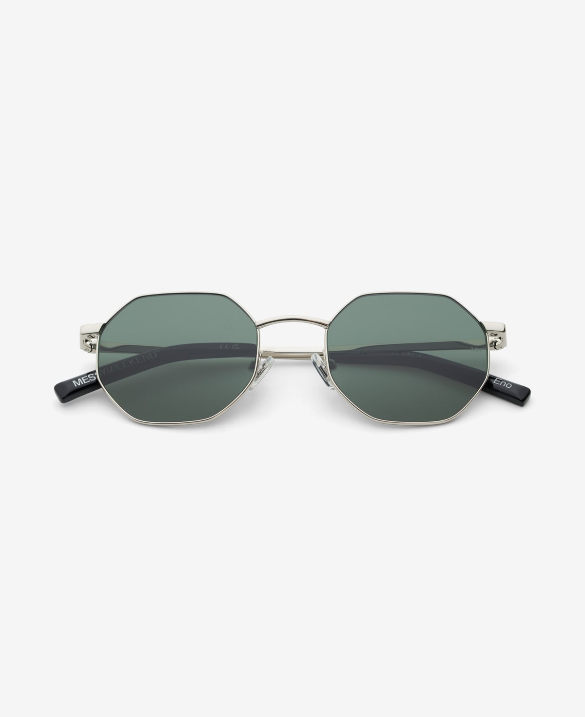 messyweekend-eno-sonnenbrille-shiny-silver-deep-green image 1