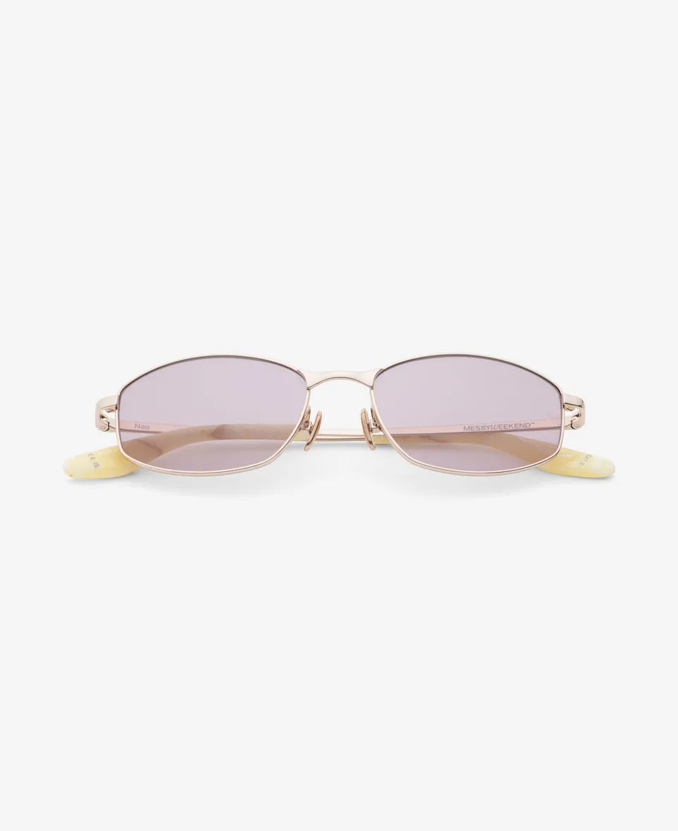 messyweekend-nao-sonnenbrille-shiny-gold-soft-purple-premium image 1