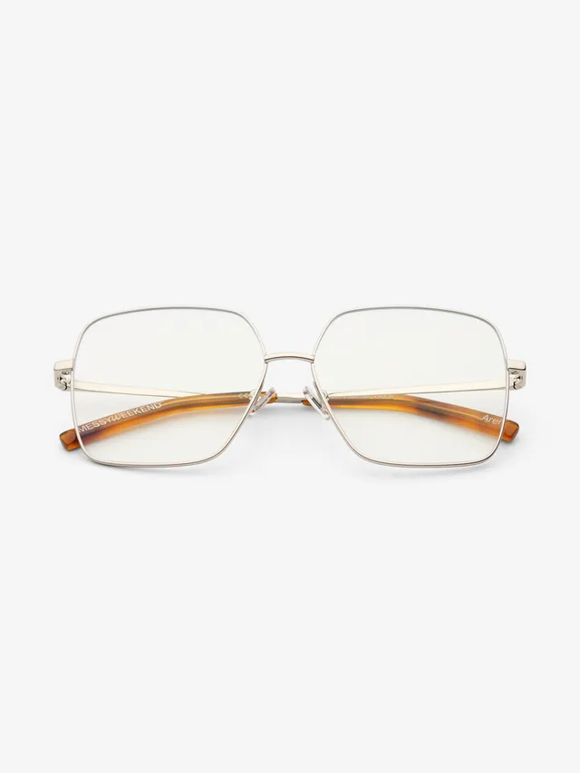 messyweekend-arel-premium-brille-shiny-silver-clear image 1