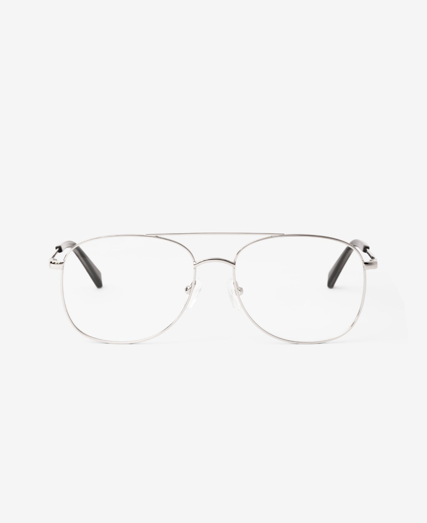 messyweekend-duke-optics-blaulichtbrille-silver-clear-metall-aviator image 1