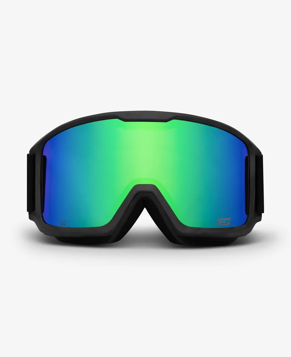 messyweekend-ferdi-xe2-skibrille-black-green-mirrored image 1