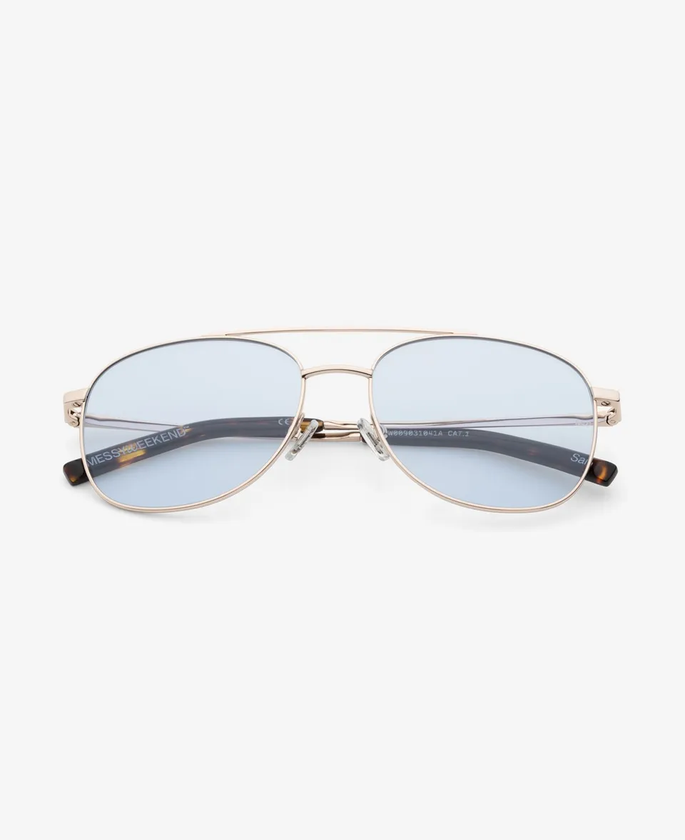 messyweekend-sain-sonnenbrille-shiny-gold-soft-blue image 1