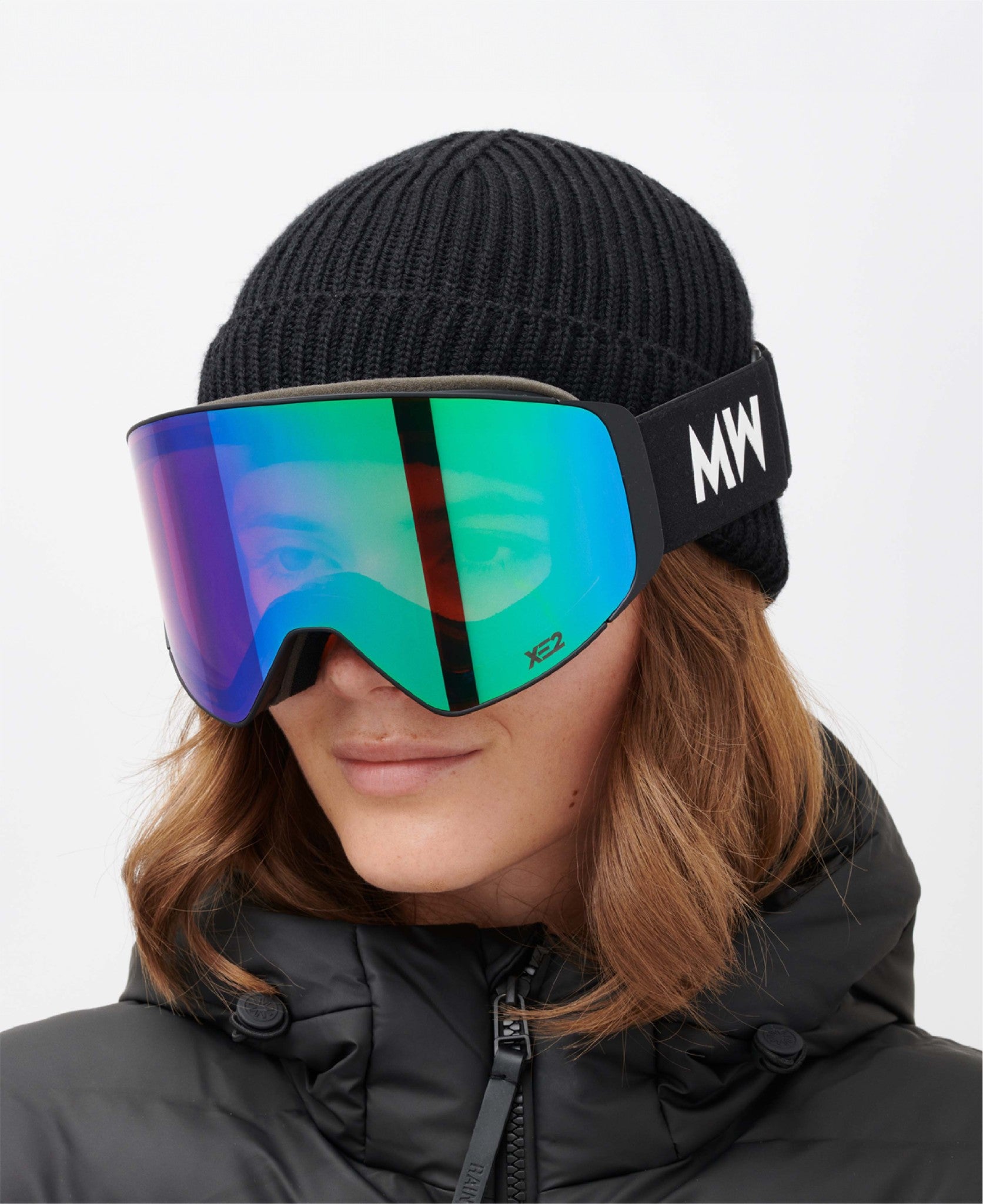 messyweekend-clear-xe2-skibrille-black-green-mirrored image 4