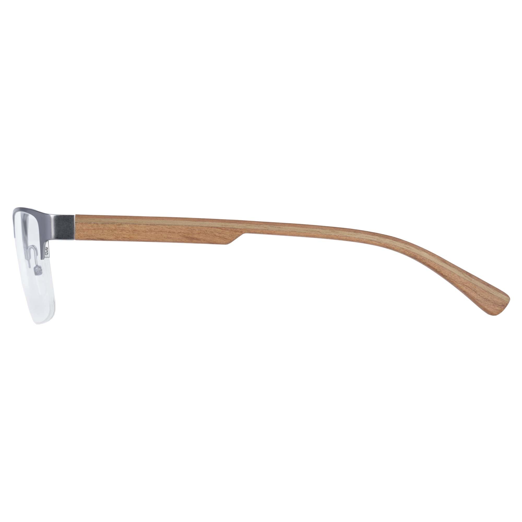 botaniq-brille-mit-sehst-rke-f-r-herren-rechteckig-edelstahl-matte-gun-holz-inkl image 3