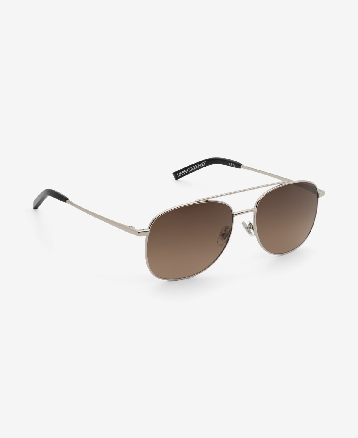 messyweekend-sain-sonnenbrille-shiny-silver-deep-brown-gradient image 5