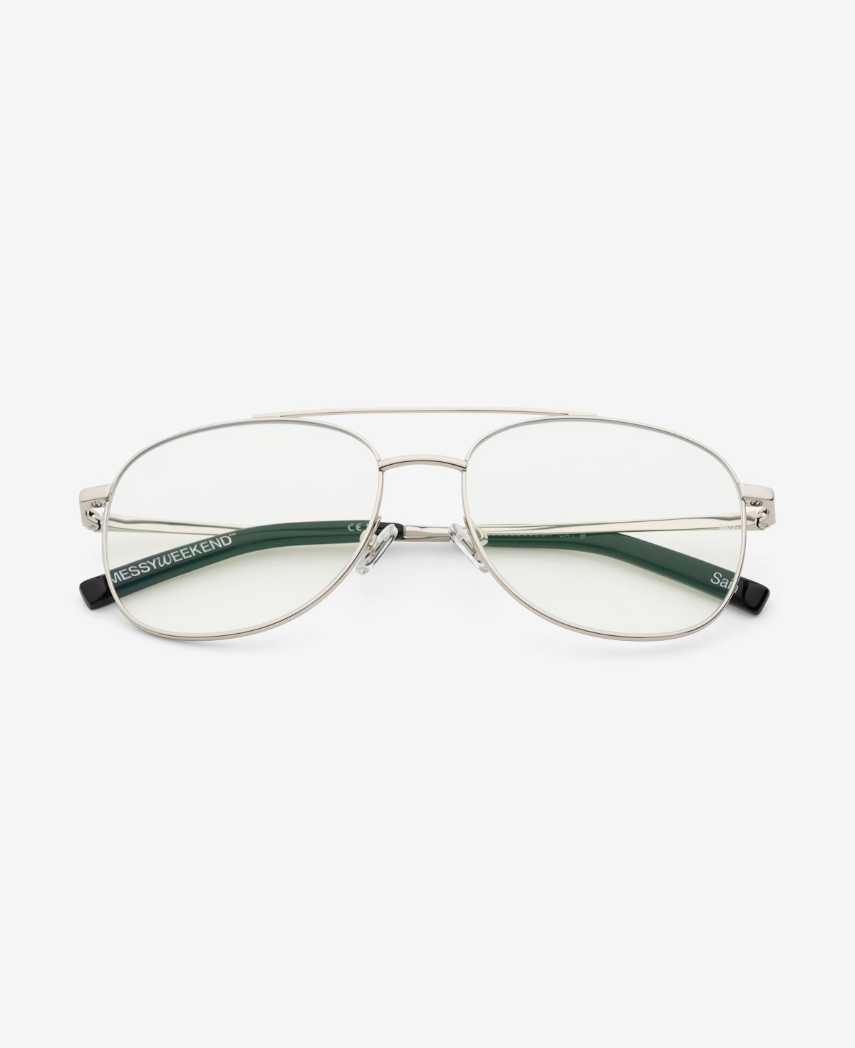messyweekend-sain-sonnenbrille-shiny-silver-clear image 1