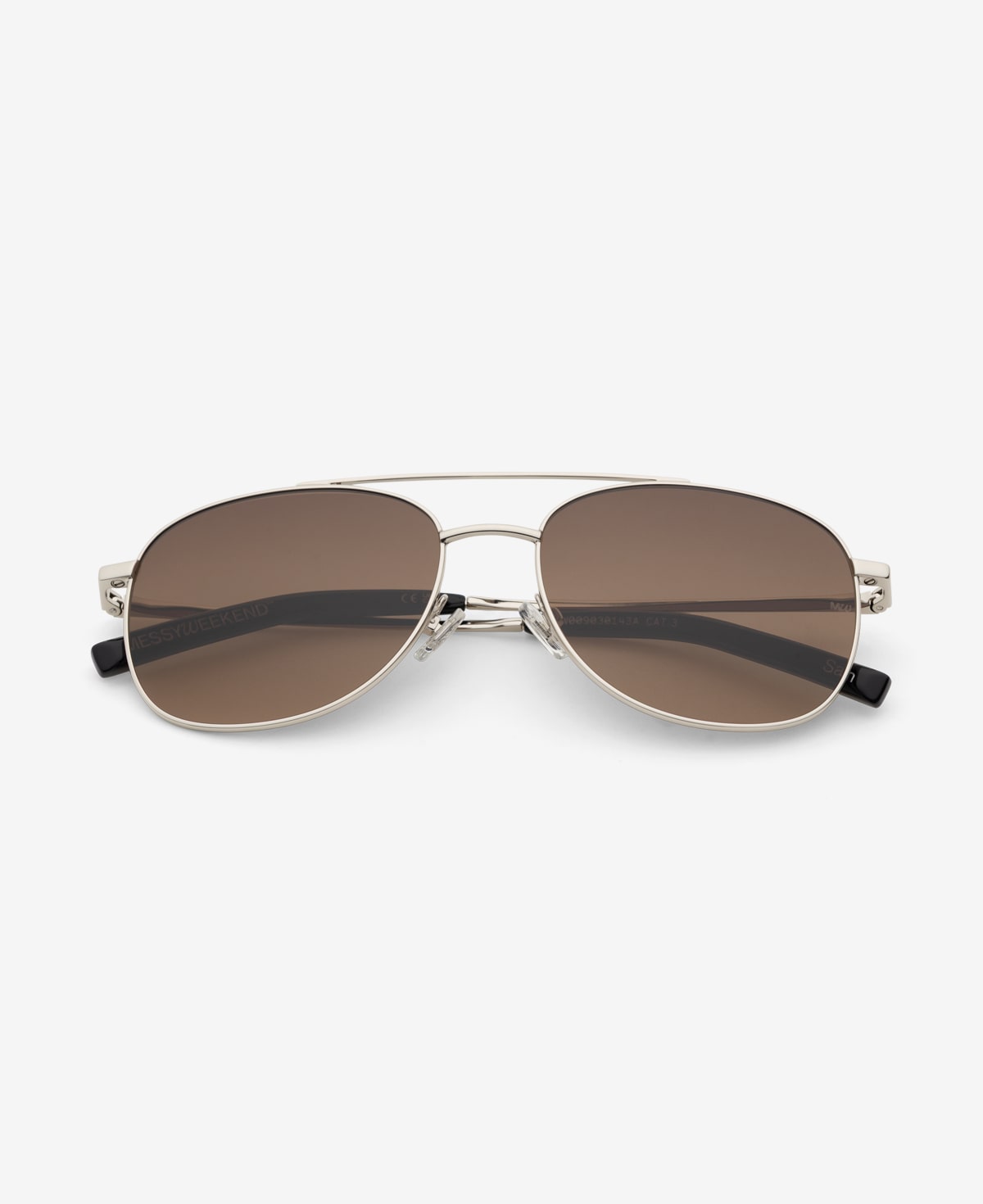 messyweekend-sain-sonnenbrille-shiny-silver-deep-brown-gradient image 1
