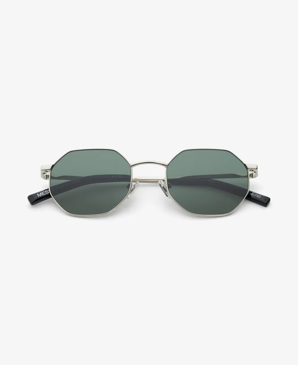 messyweekend-eno-sonnenbrille-shiny-silver-deep-green image 1